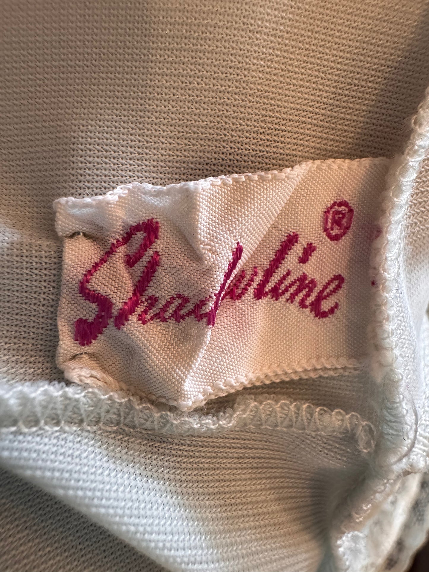 1950s Shadowline Blue Slip Ruffle Hem