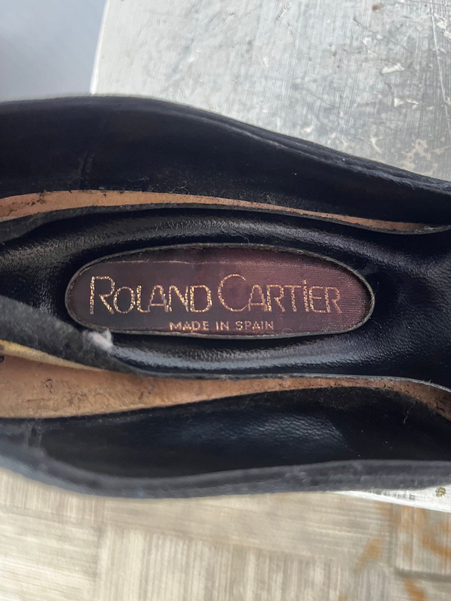 1970s Black Suede Heels