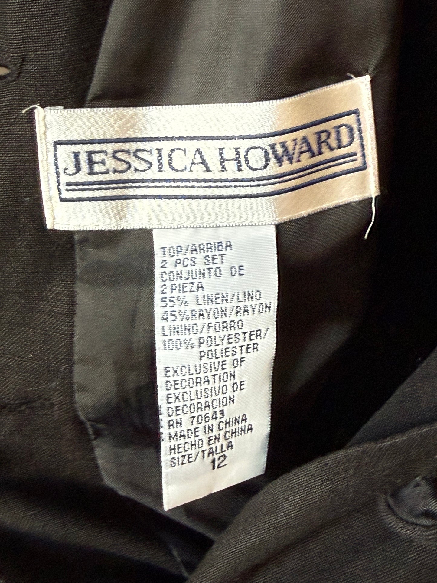 1980s Floral Embroidered Black Vest