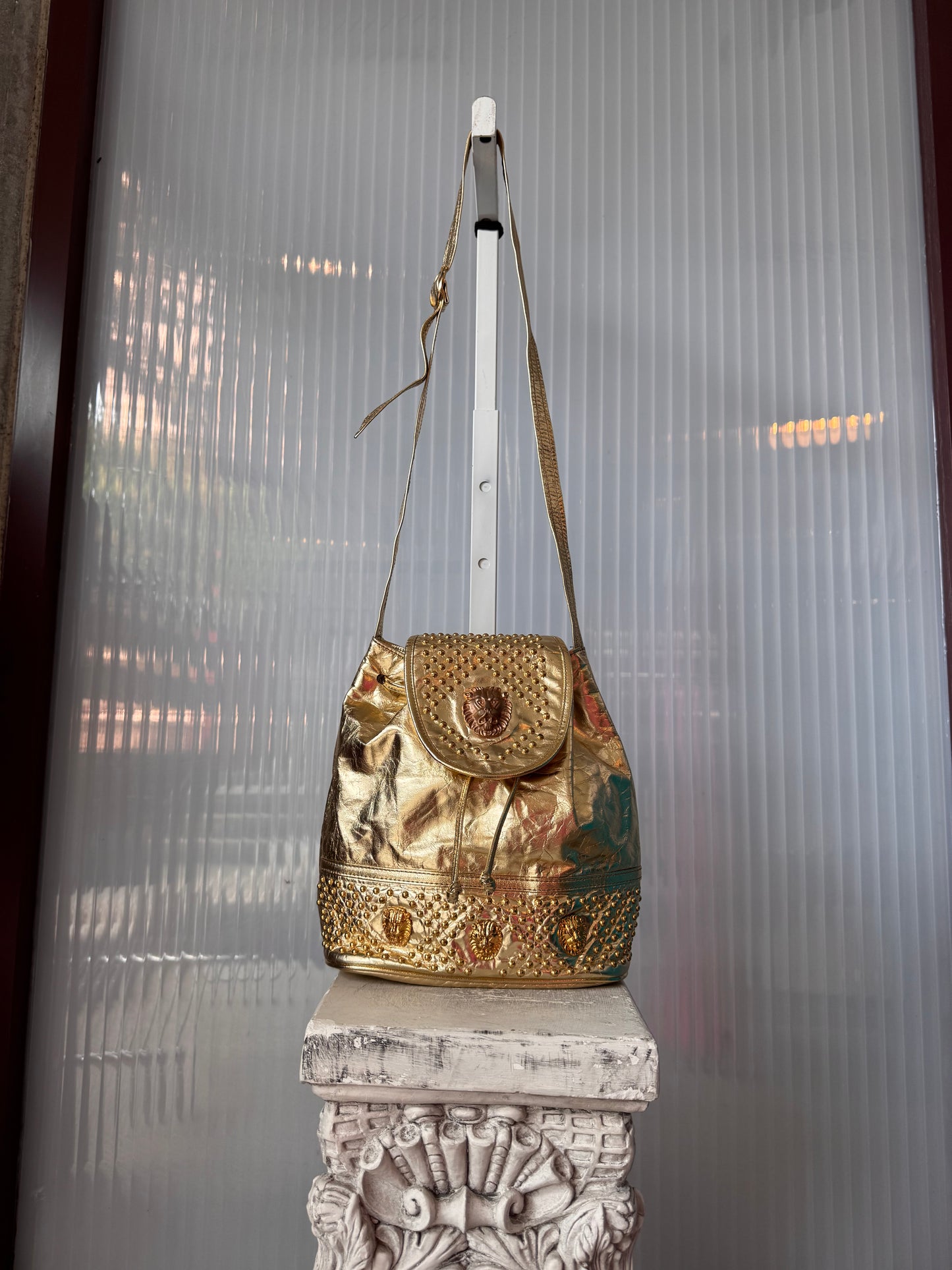 1980s Gold Leather Purse