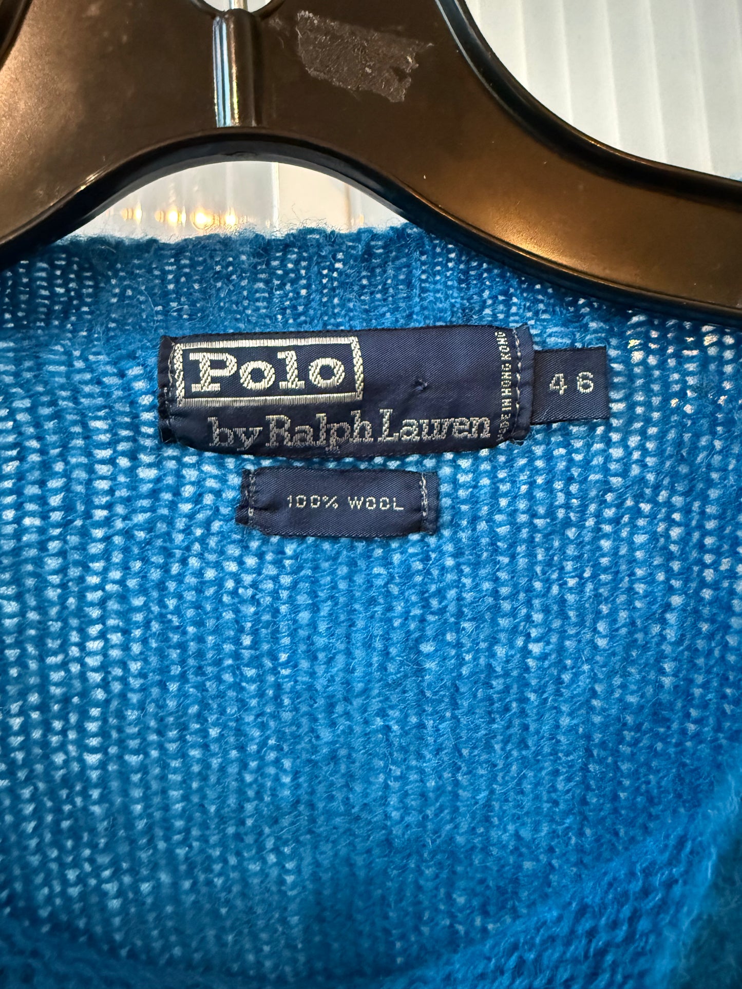 1980s Polo Blue Wool Sweater