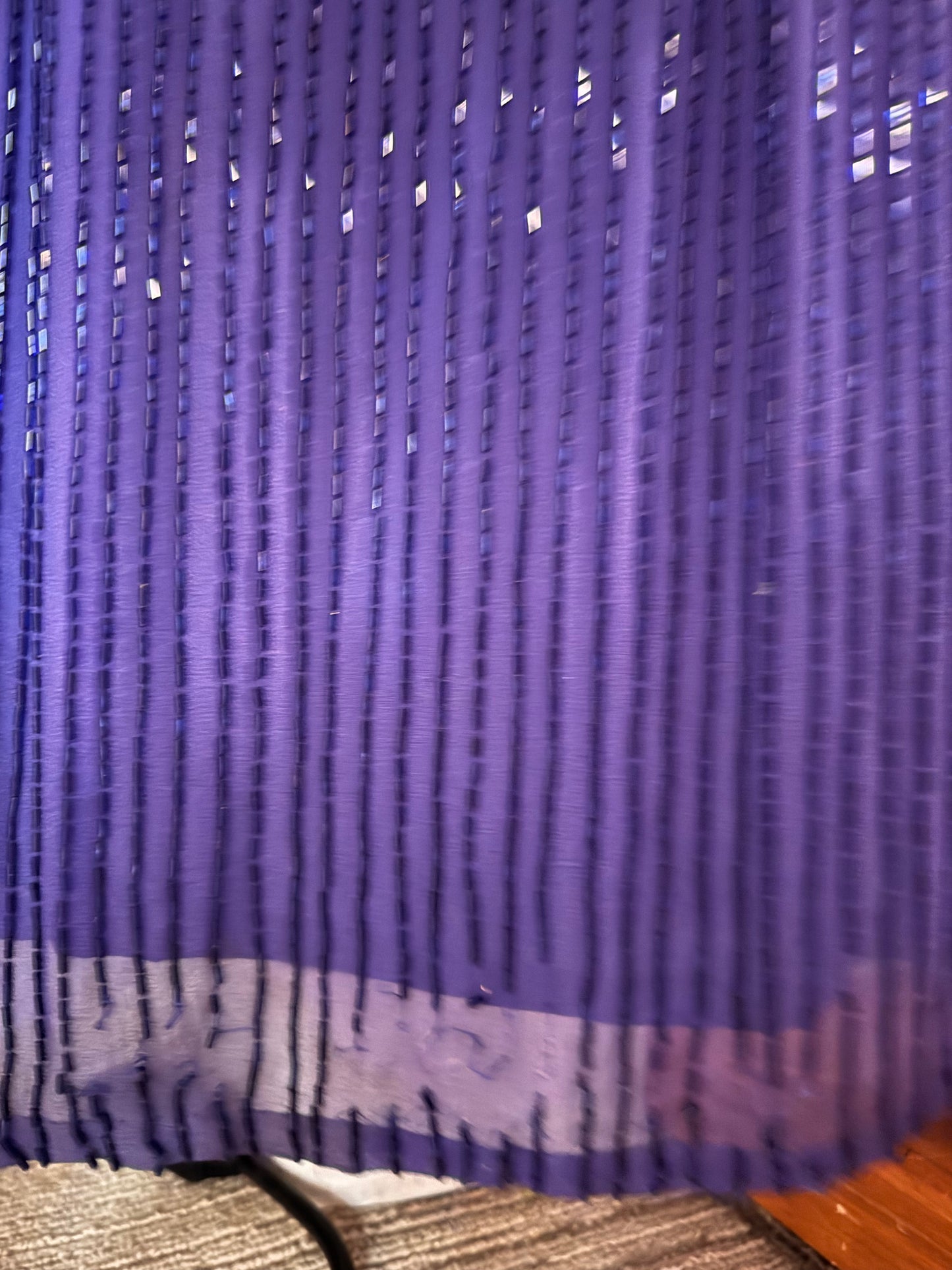 1980s Indigo Purple Sparkly Beaded Formal Gown