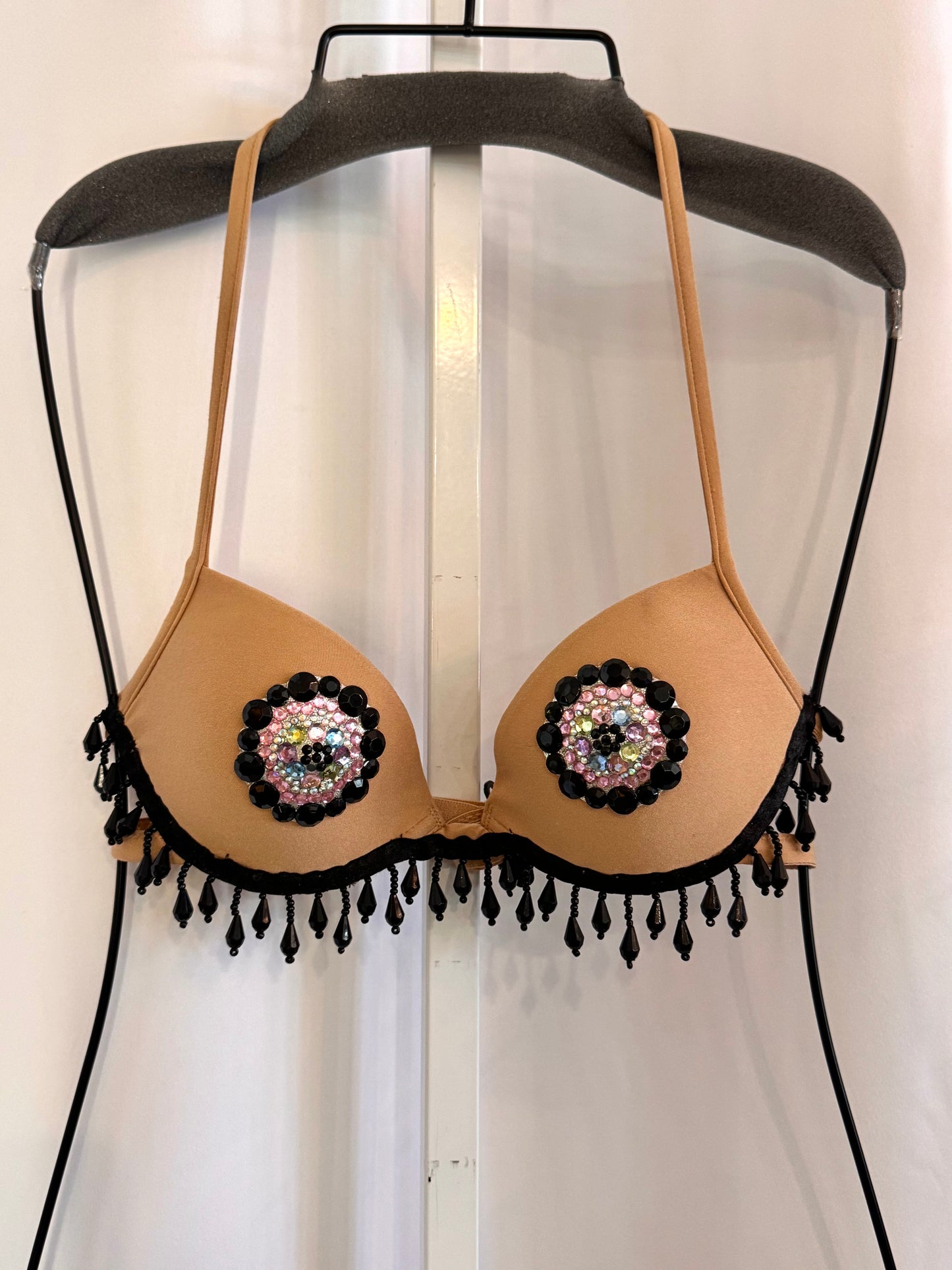 Burlesque Nude Beaded Bra & Panty Set