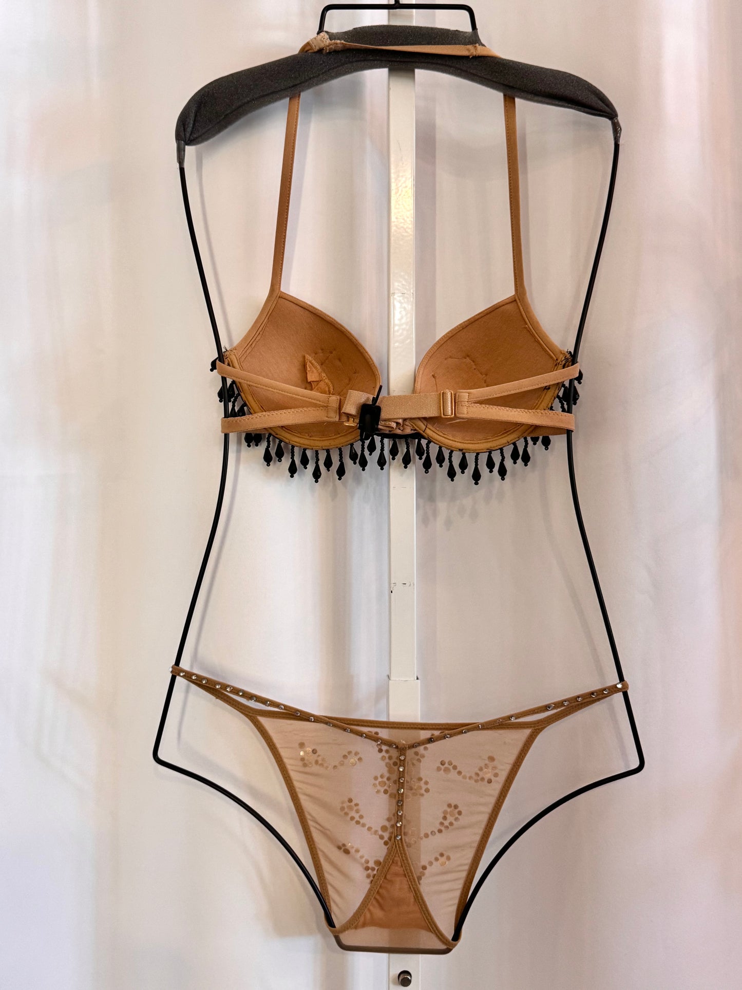 Burlesque Nude Beaded Bra & Panty Set