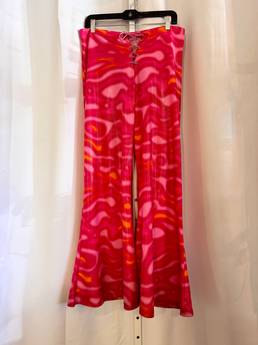 Shiny Pink Disco/Rave Bell Bottoms