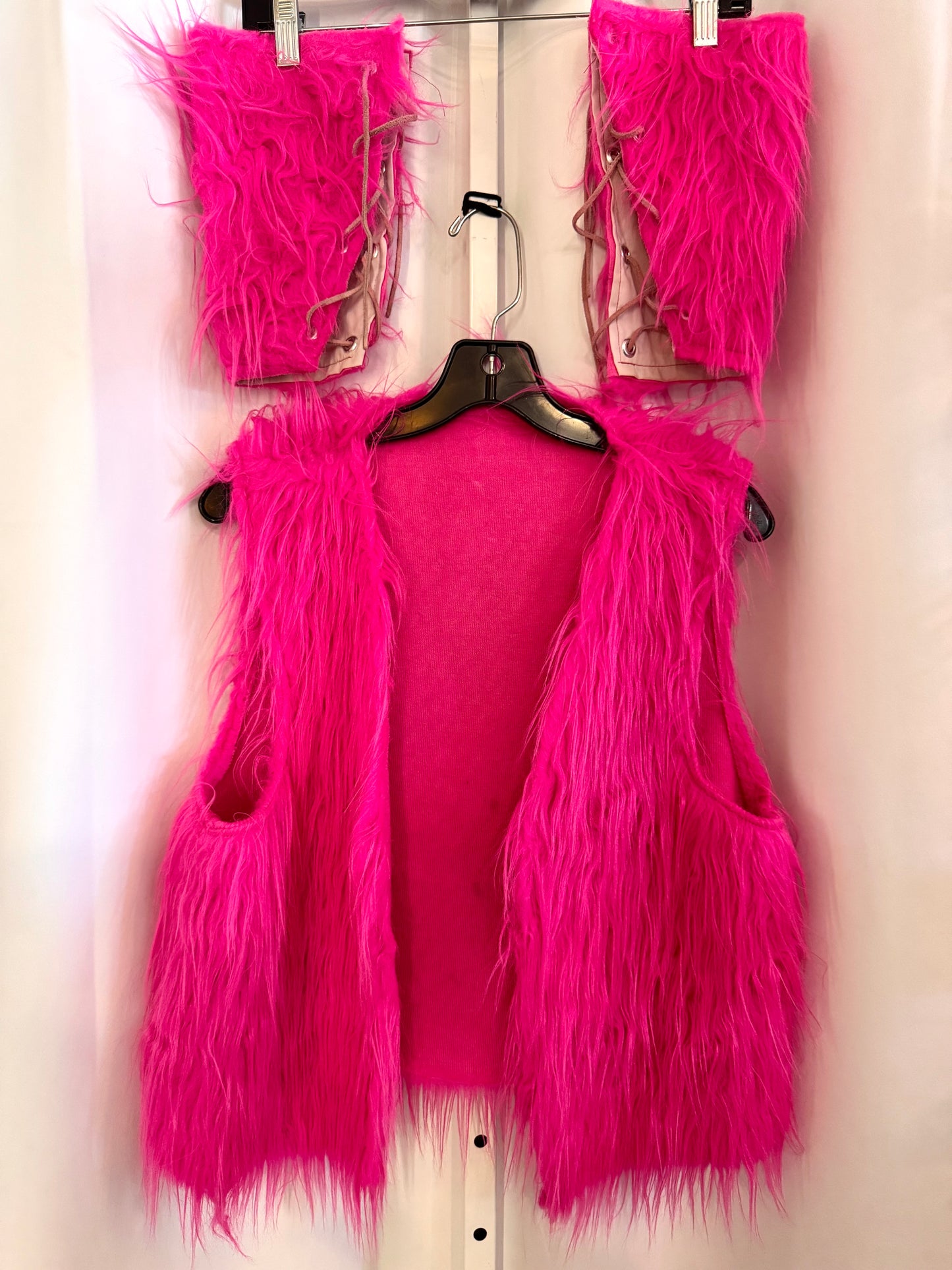 Pink Rave Vest & Arm/Leg Warmers