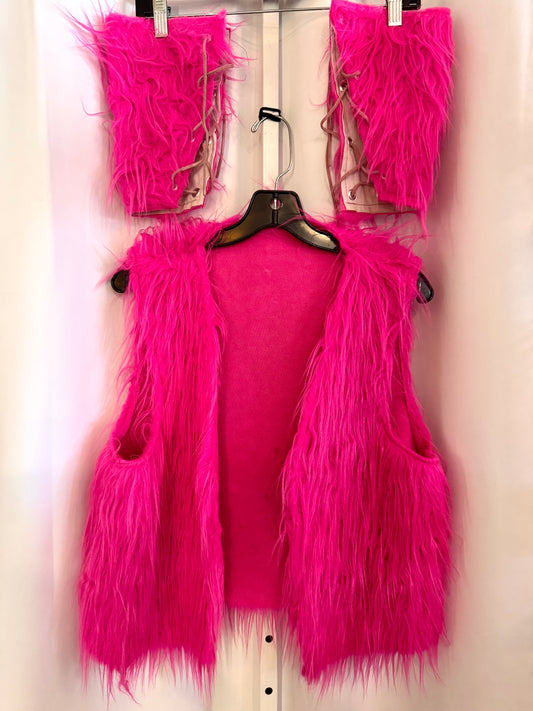 Pink Rave Vest & Arm/Leg Warmers Set