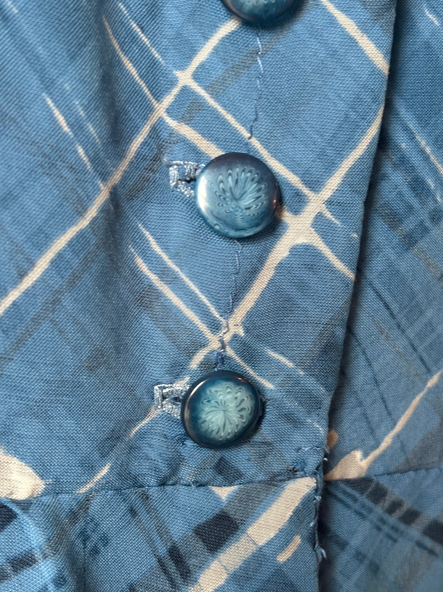 1960s Blue Plaid Shirtwaist Dress