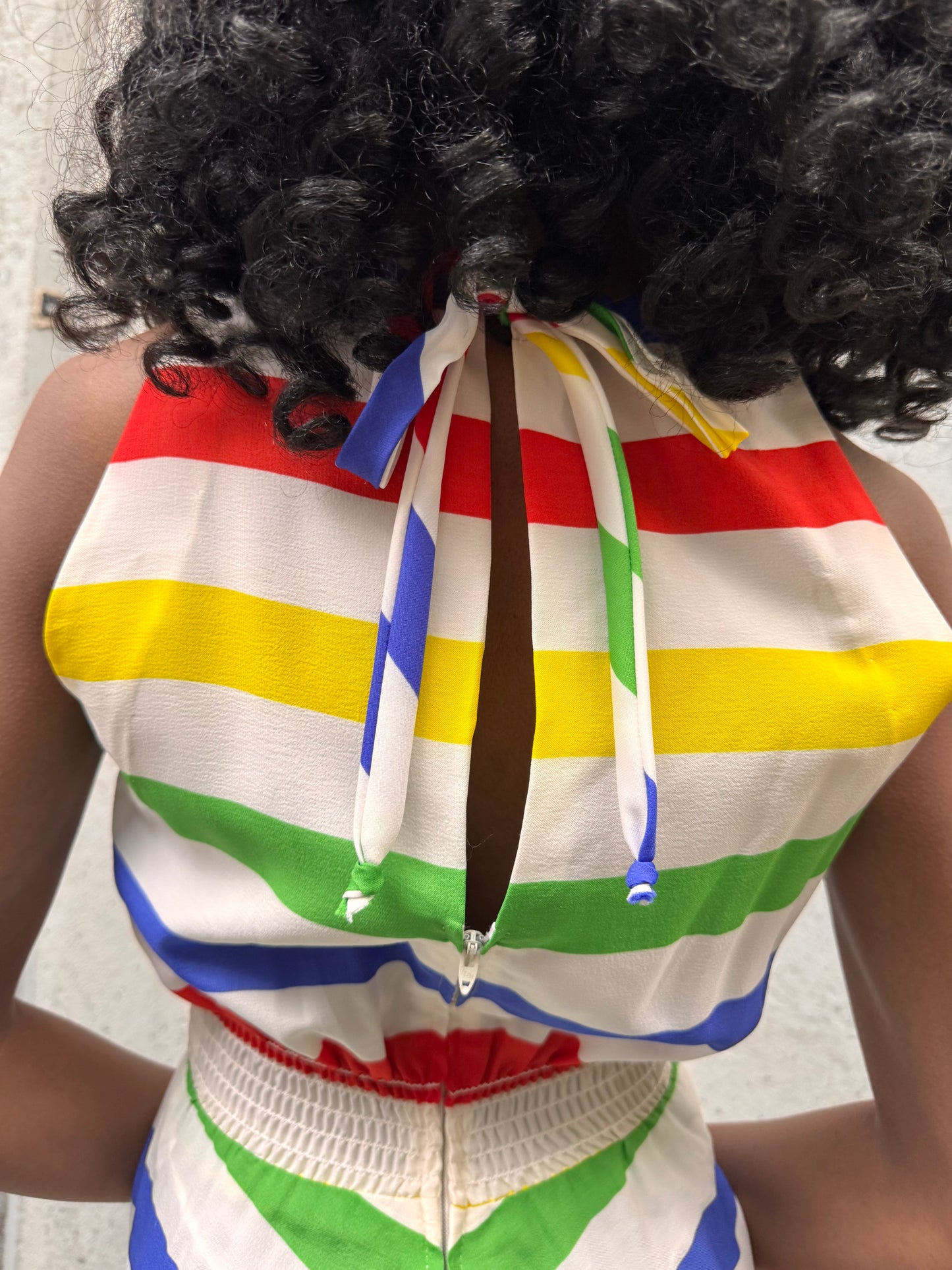 1970s Multicolor Striped Dress