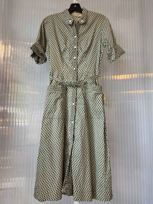 1950s Green Shirtwaist Dress