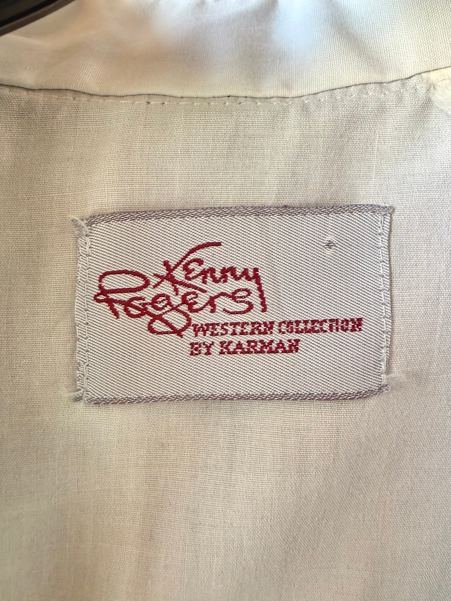 1980s White Pearl Snap Western Blouse w/ Black Yoke
