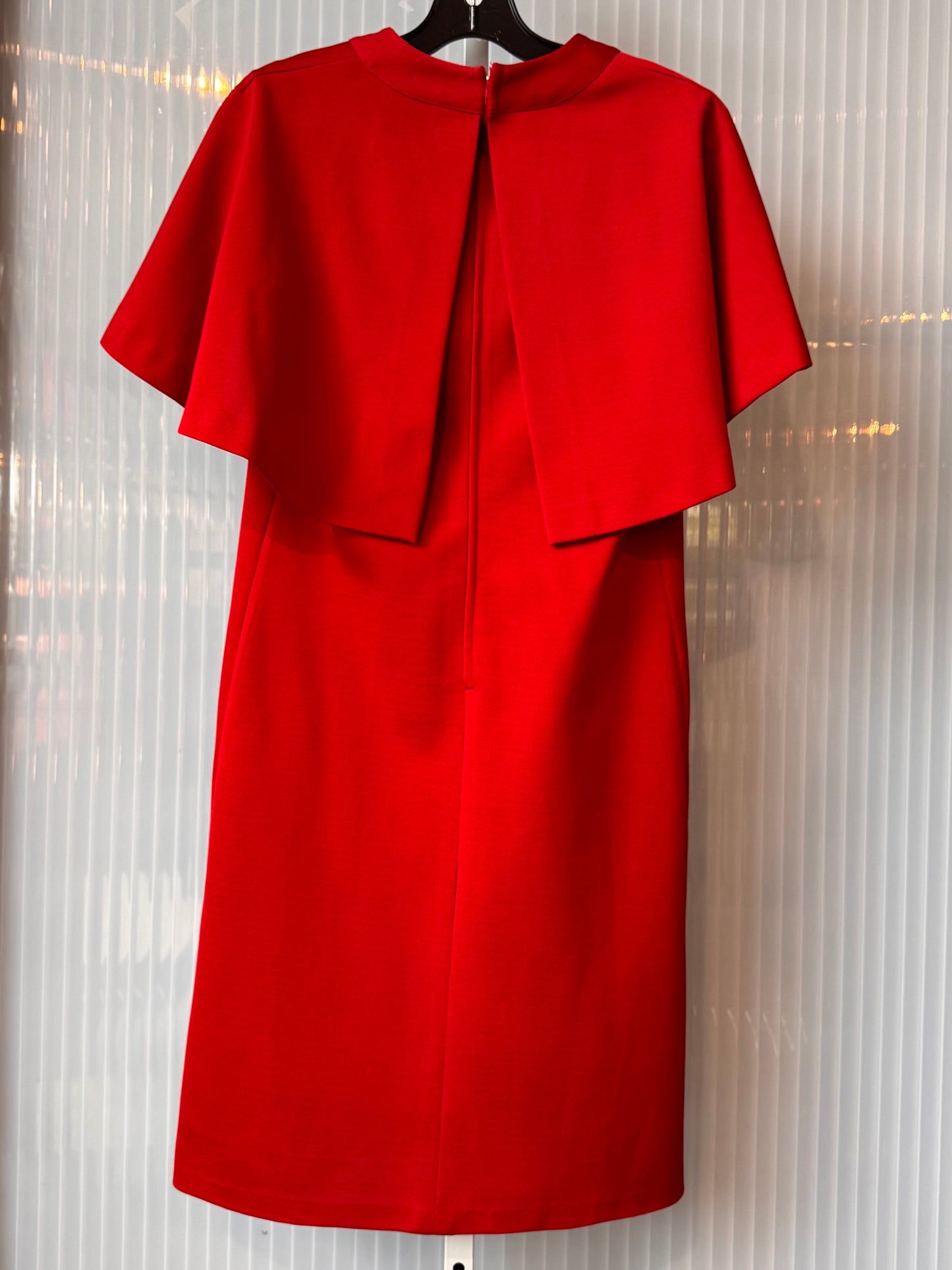 1960s Red V-Neck Dress with Capelet Sleeves