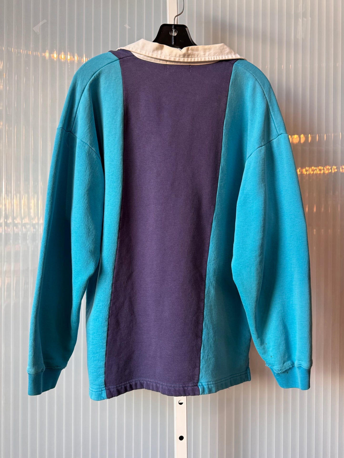 1990s Two-Tone Blue Pull-Over Sweatshirt