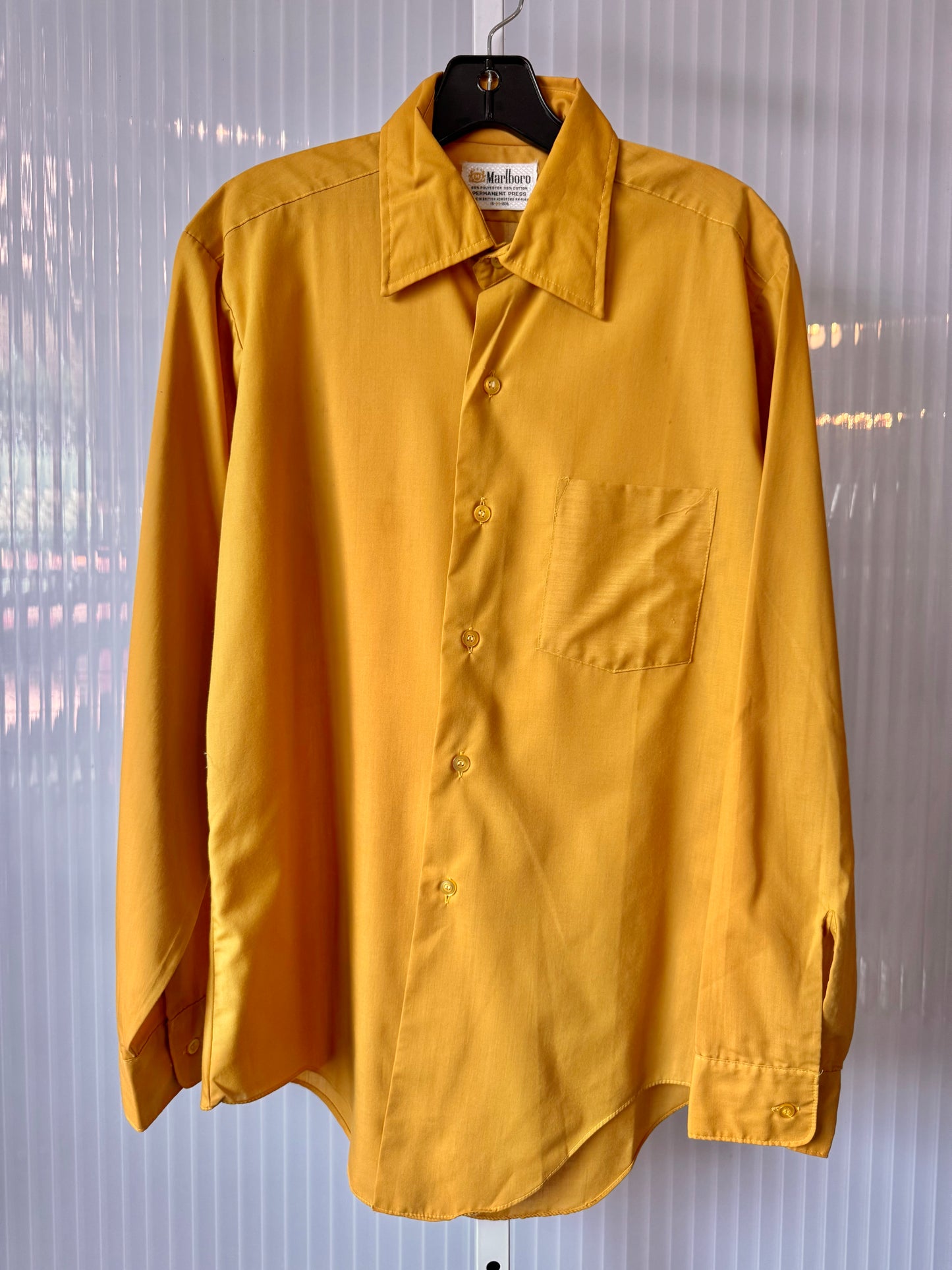 1970s Marlboro Yellow Button Up Shirt