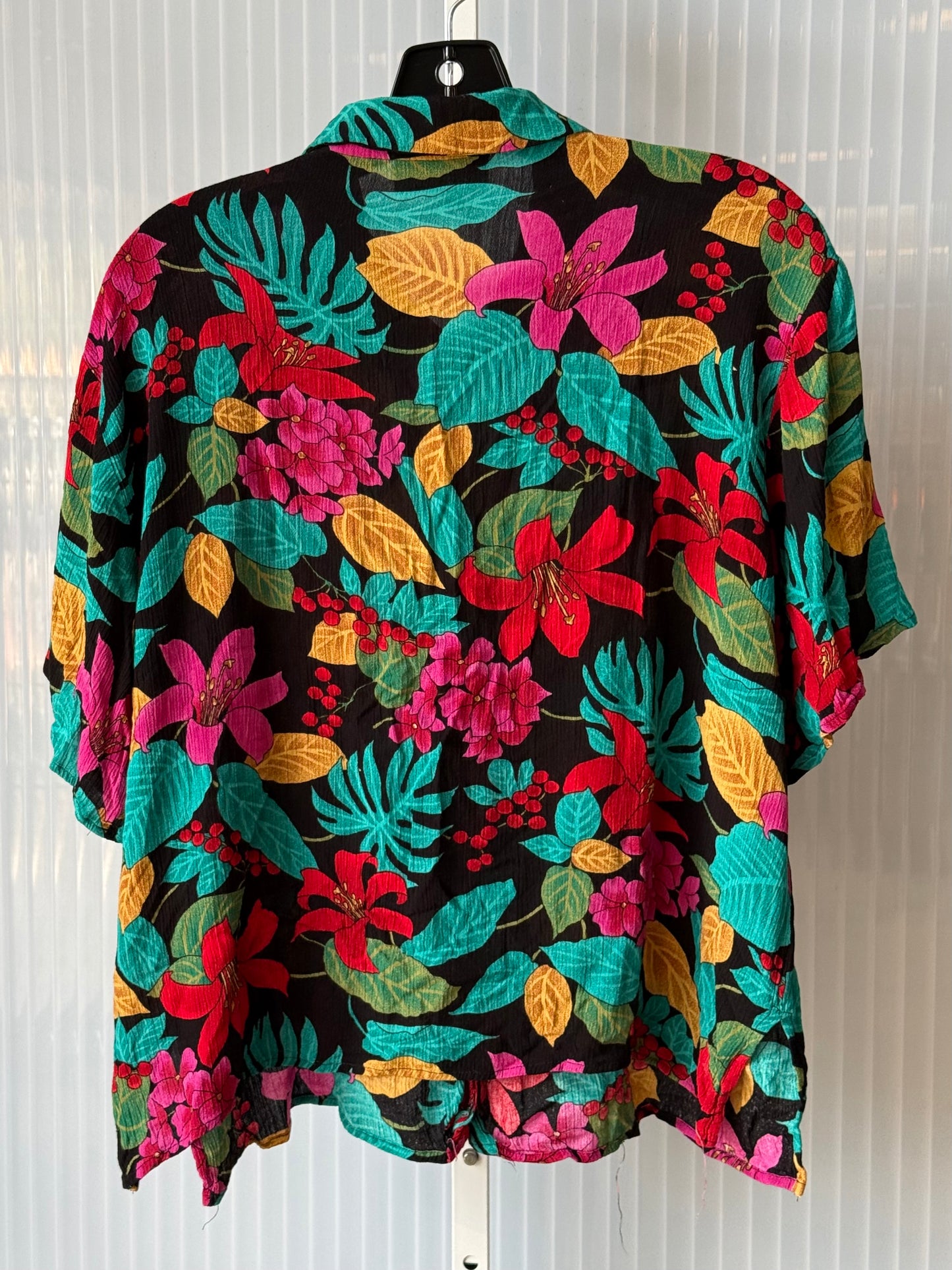 1980s Multicolor Floral Hawaiian Blouse