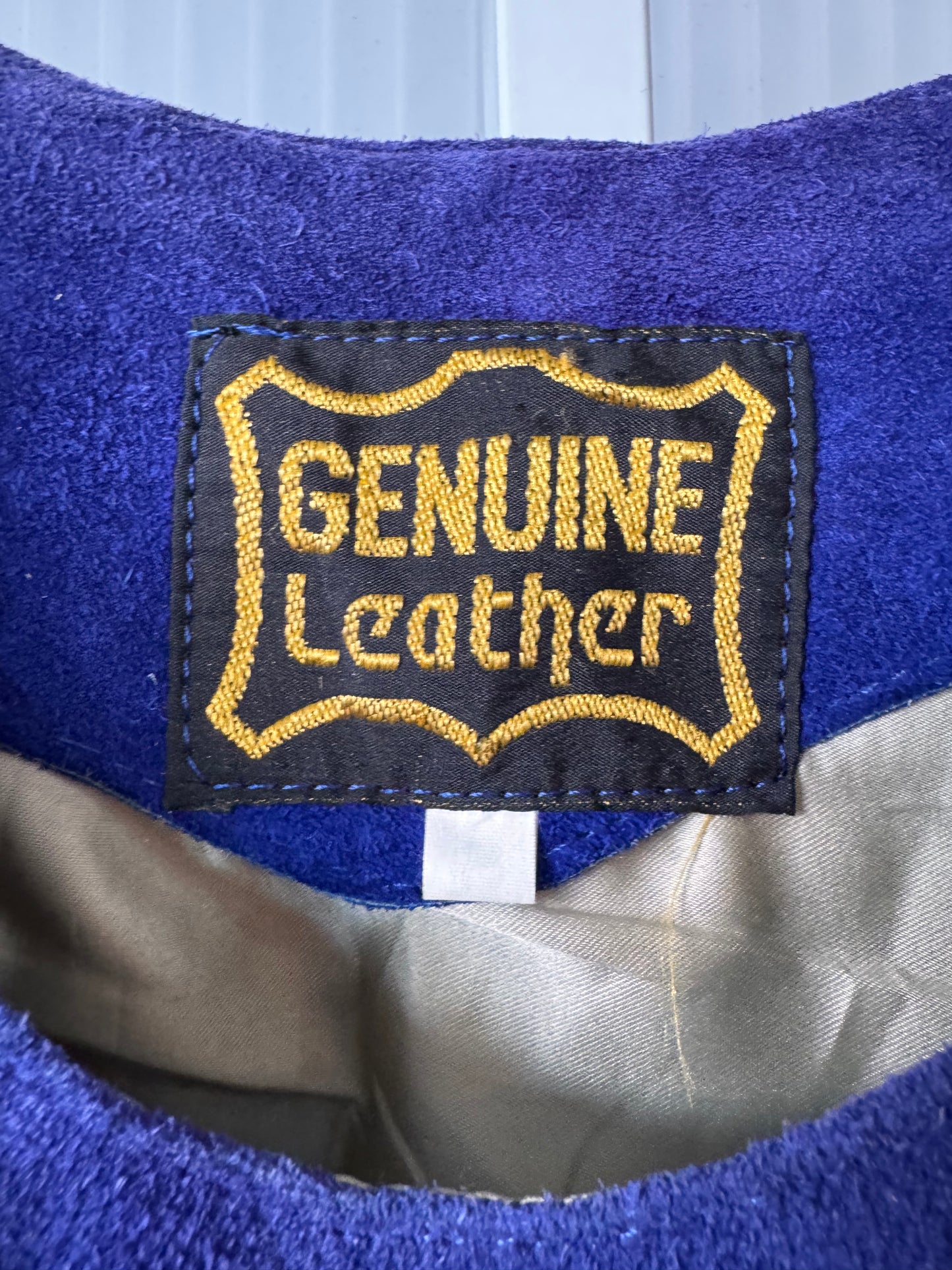 Taupe & Indigo Suede Poncho