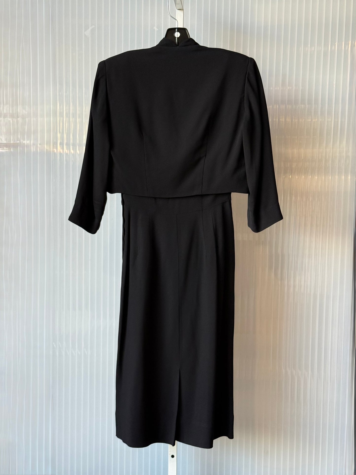 1950s Silver Beaded Black Bolero & Dress Set