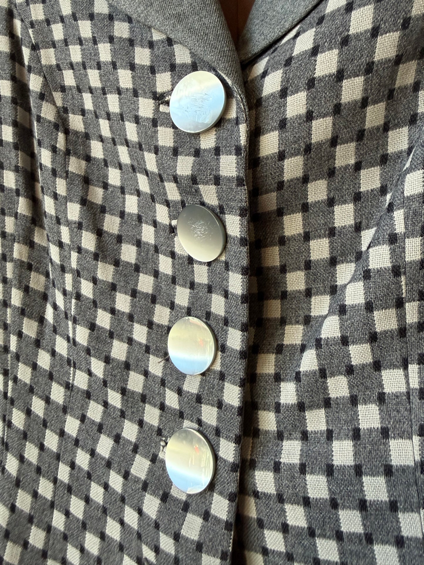 1940s Gray Checkered Blazer