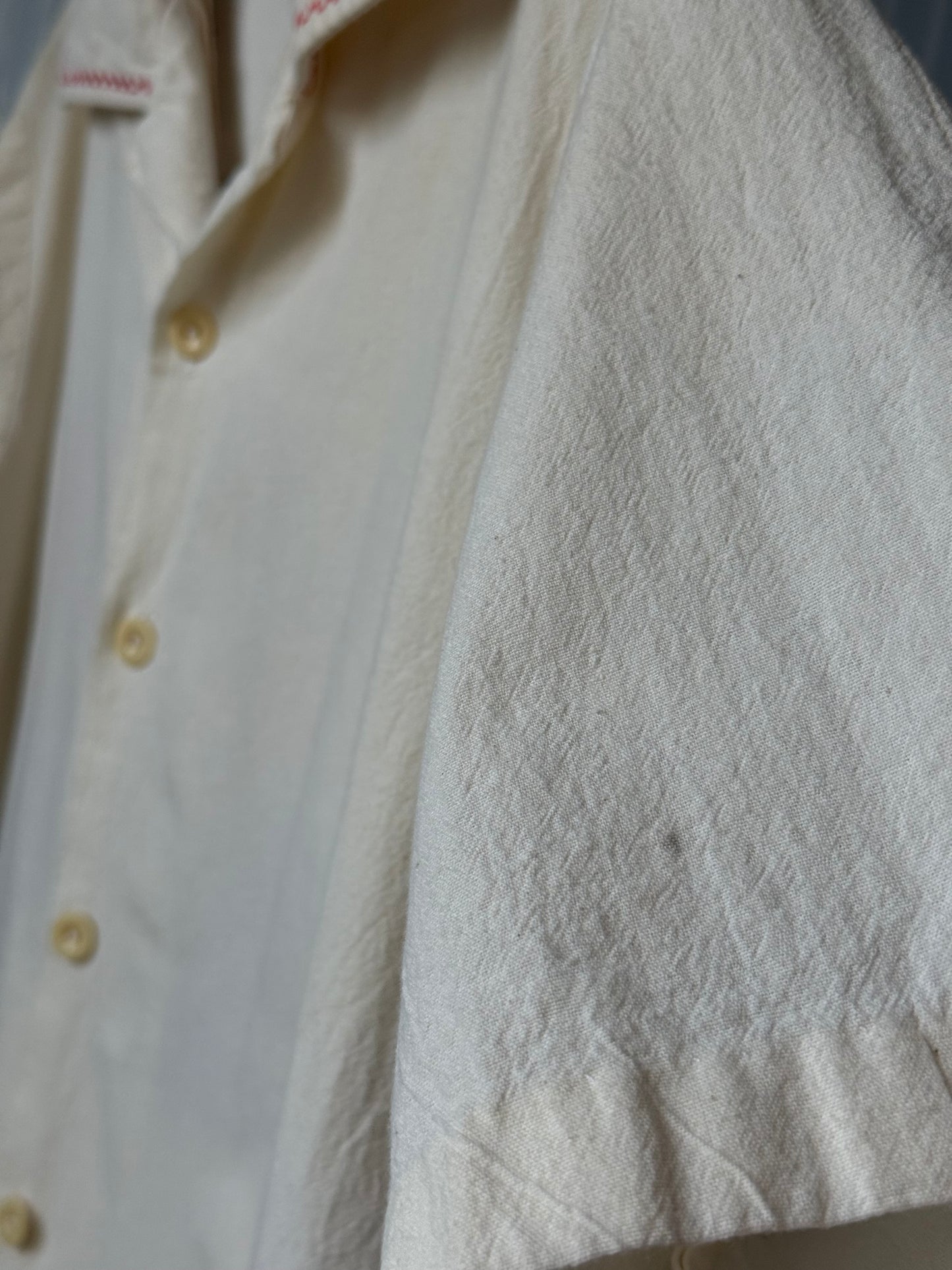 Cream Nautical Cozumel Mexican Embroidered Shirt