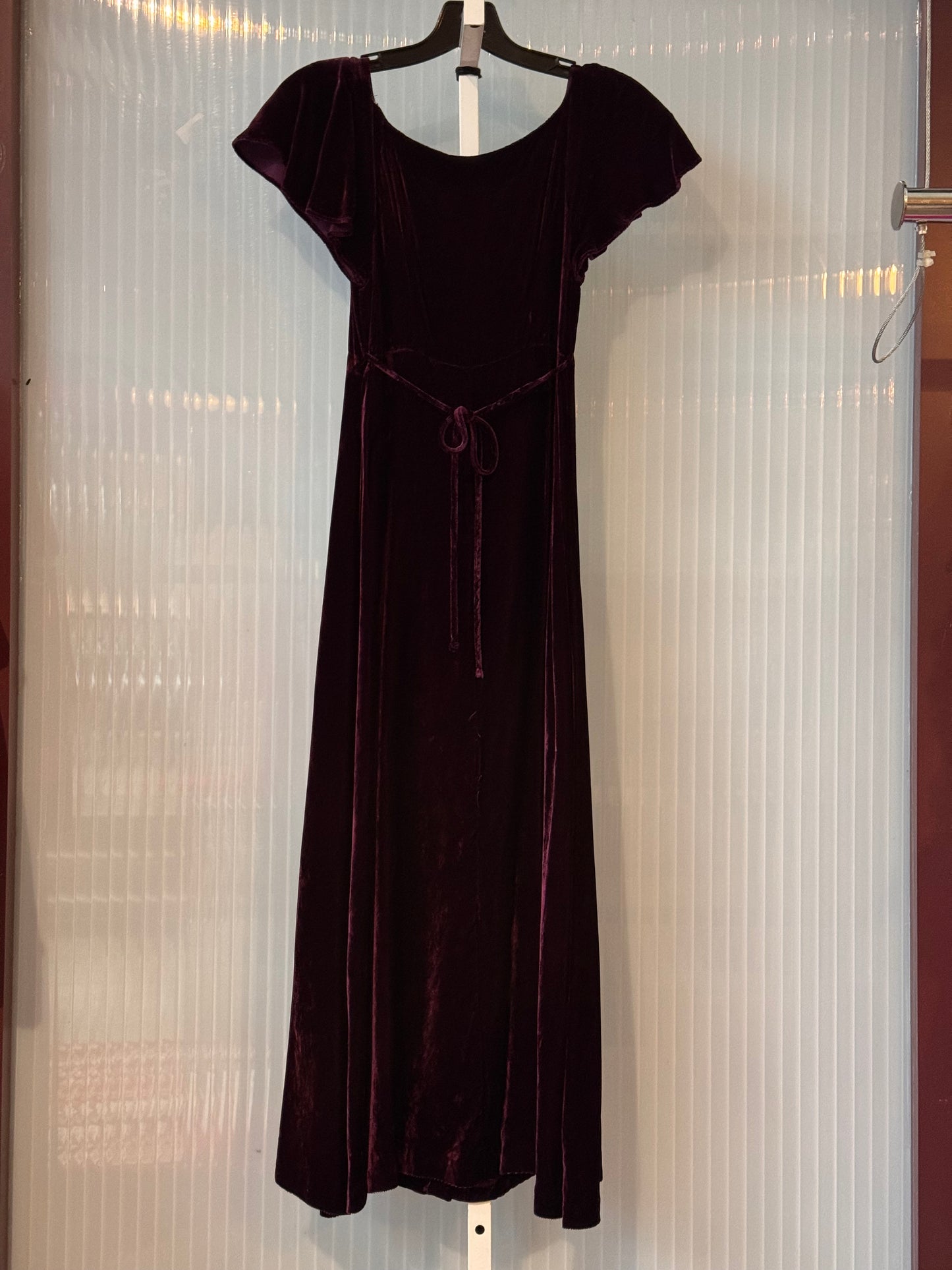 1990s Betsey Johnson Eggplant Purple Velvet Dress