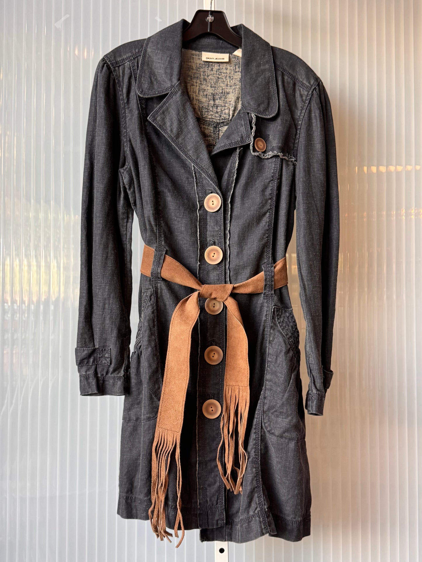 1990s DKNY Denim Button-Up Trench Dress
