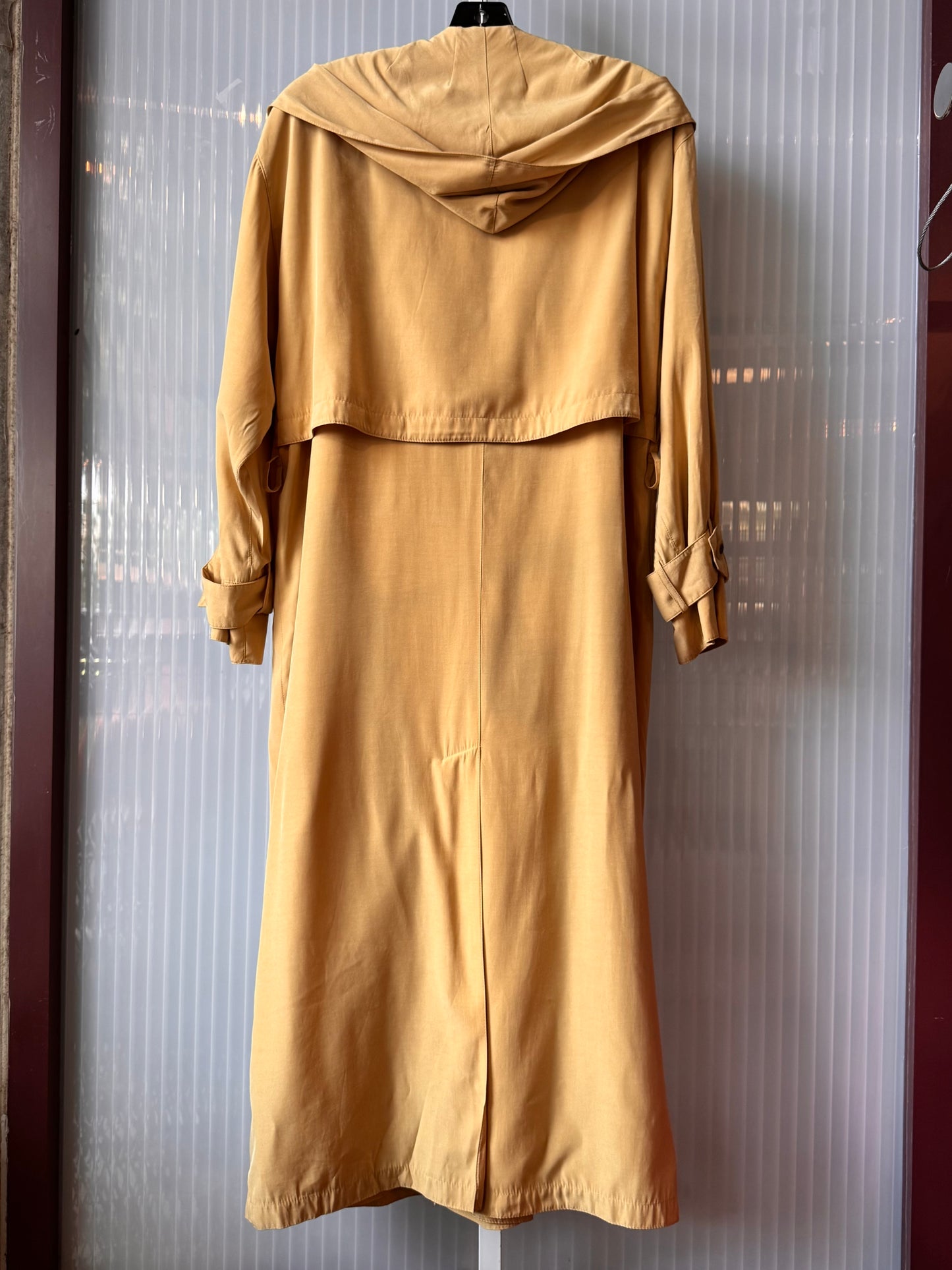1980s Light Mustard Yellow Trench Coat