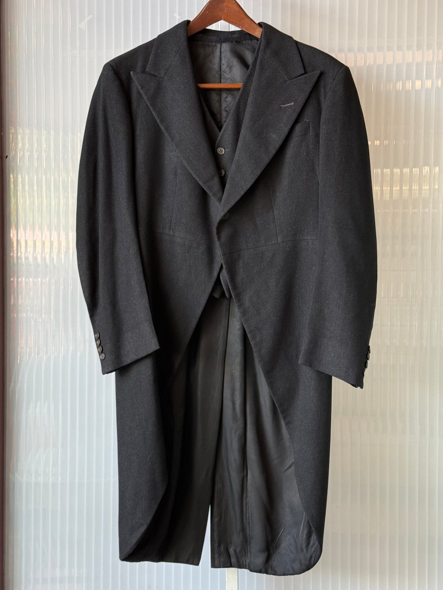 1970s Black Tailcoat w/ Matching Vest