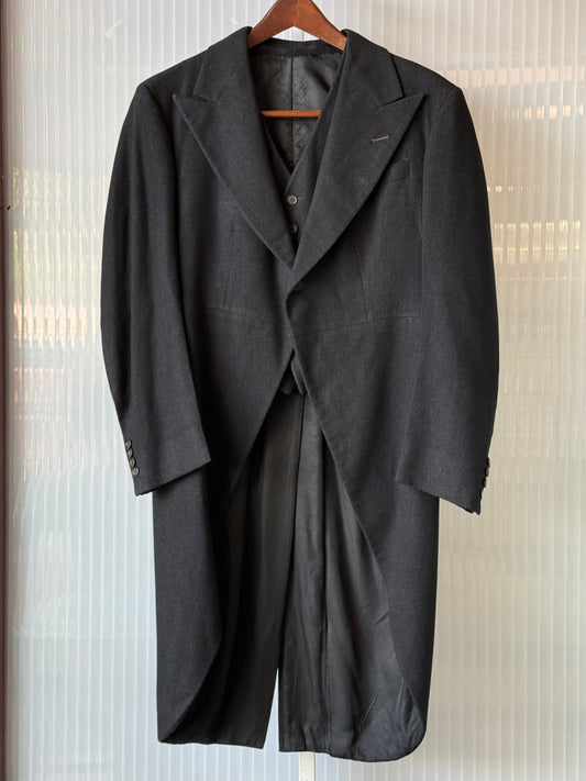 1970s Black Tailcoat w/ Matching Vest