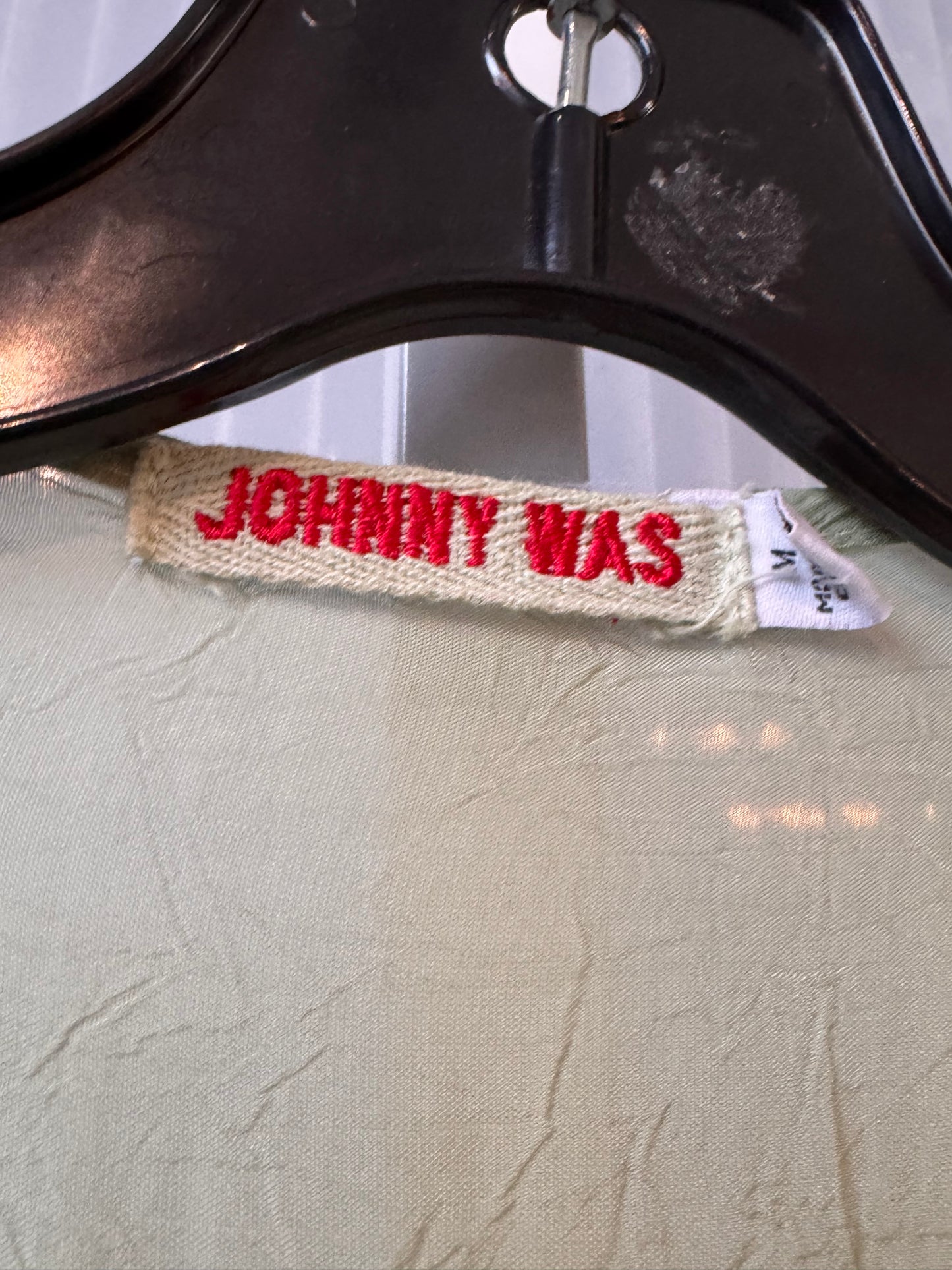 Mint Green Embroidered Johnny Was Blouse