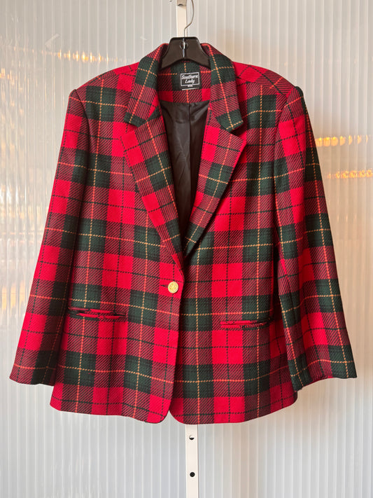 1990s Red & Green Plaid Blazer