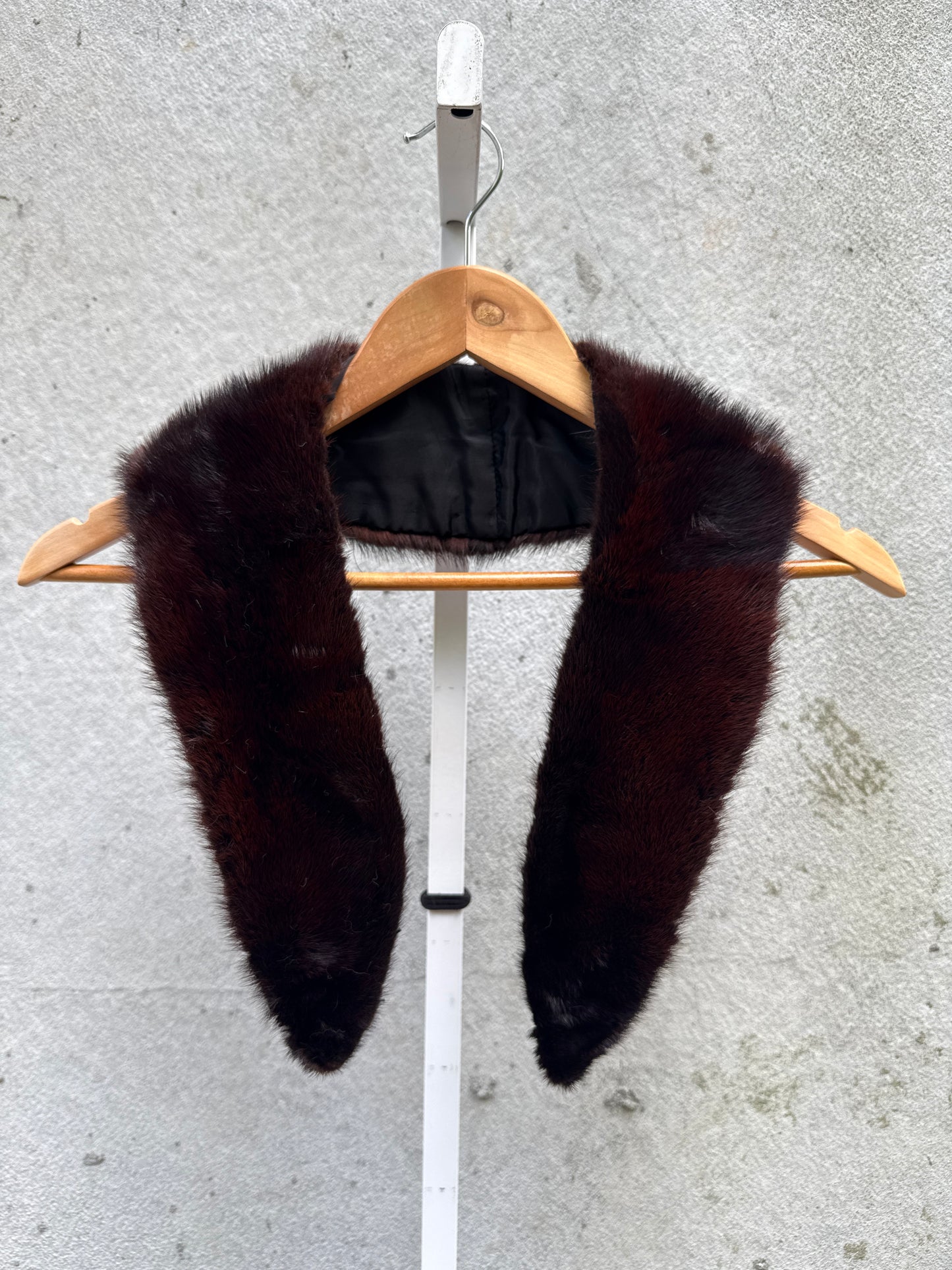 Dark Brown Lined Mink Fur Collar