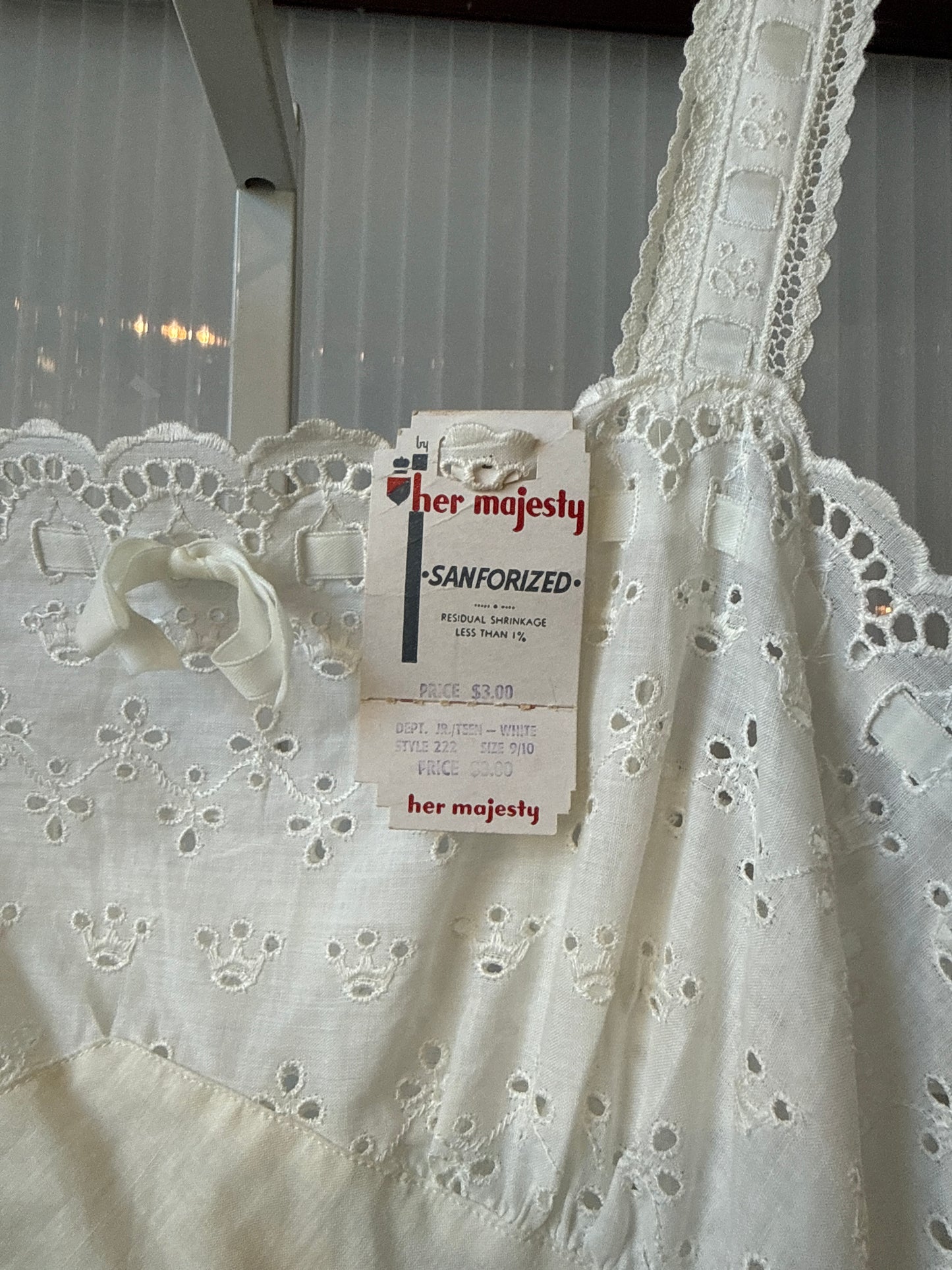 1960s White Eyelet Slip NWT