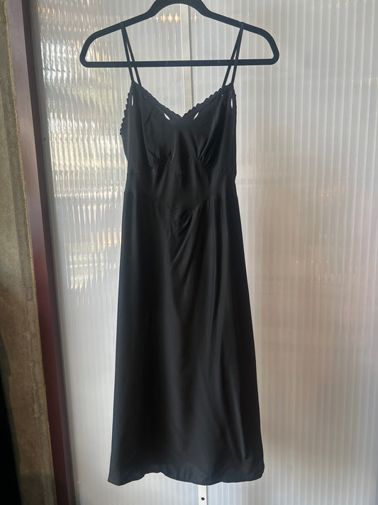 1940s Black Cutout Design Slip