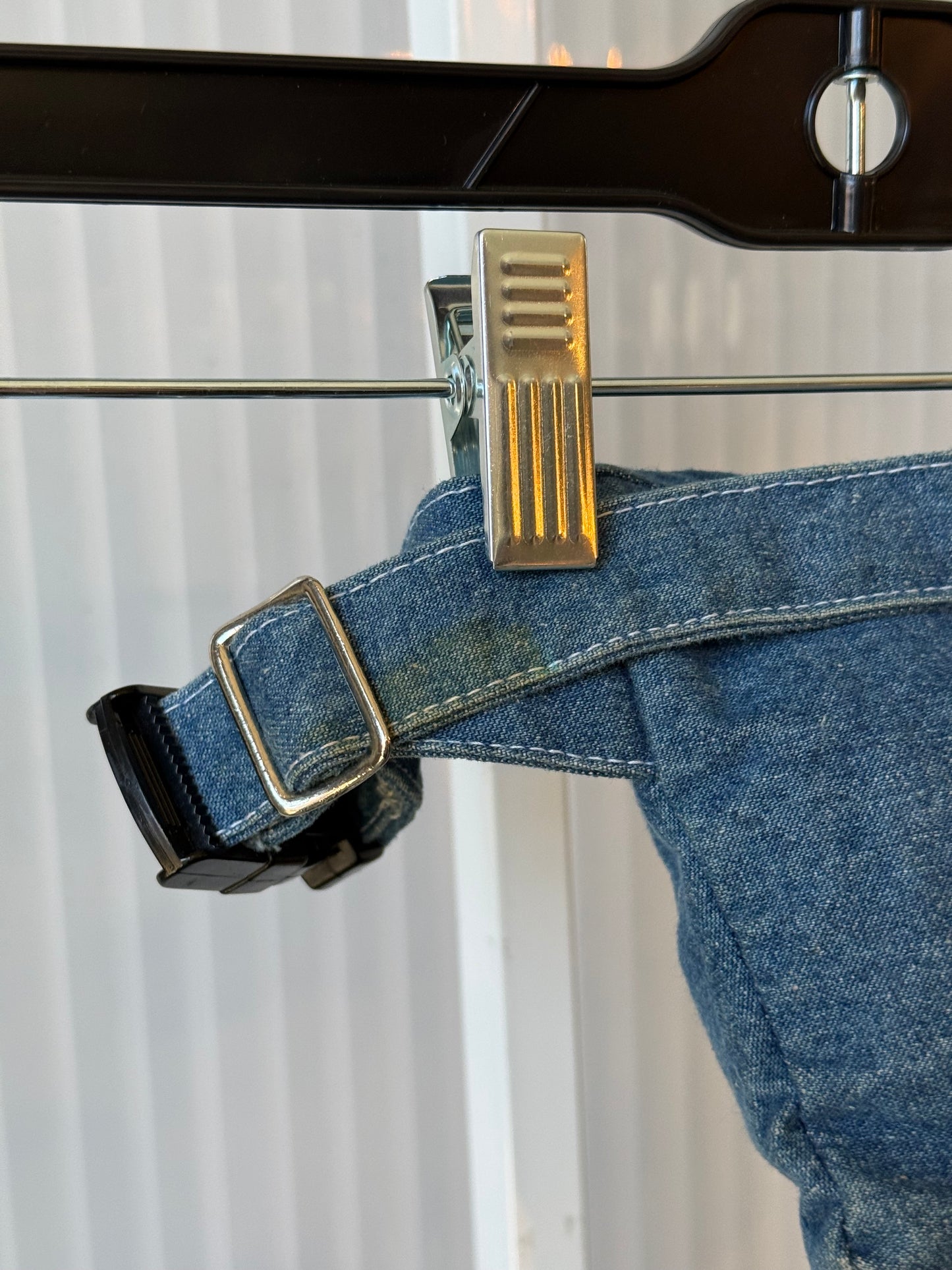 Blue Denim Zip Waist Pouch with Native Patch