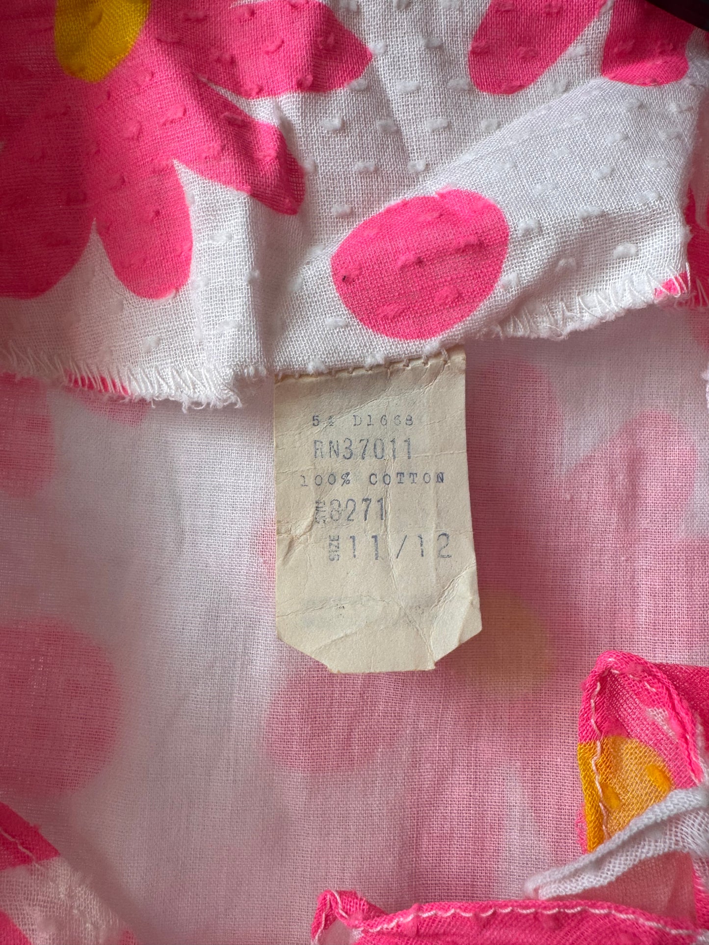 1960s Bright Pink & White Floral Mod-Style Dress