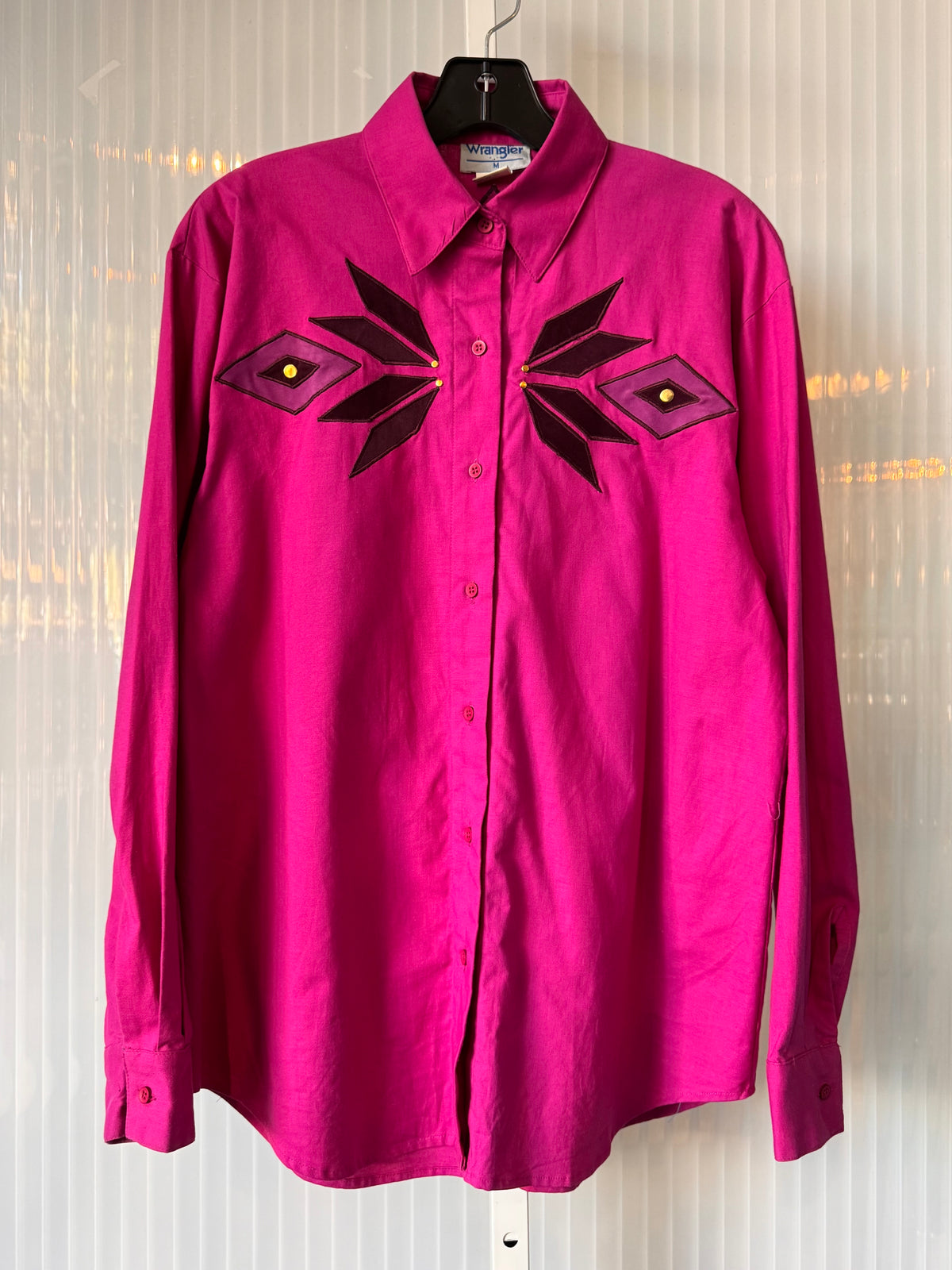 1990s Wrangler Fuchsia Purple Western Button-Up Shirt
