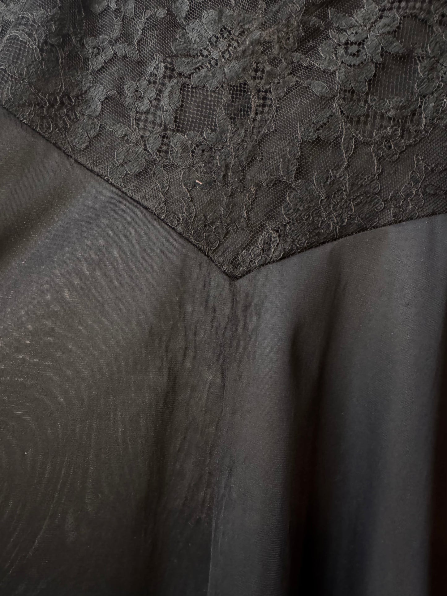 1950s Black Lace Slip