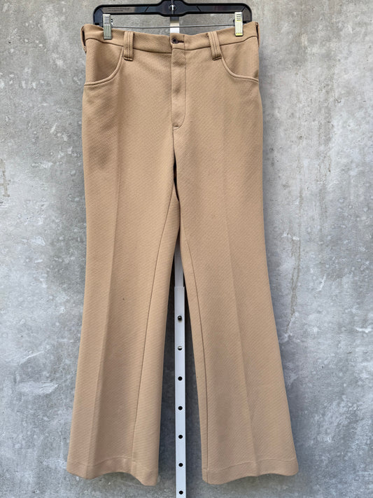 1970s Cream Polyester Men’s Slacks
