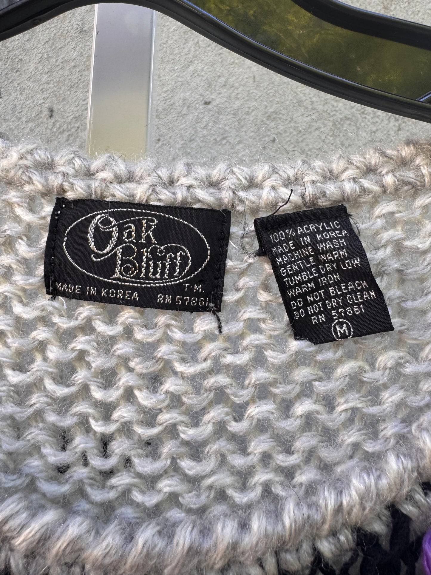 1980s Gray & Purple Knit Sweater Vest