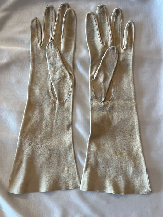 Cream Suede Gloves