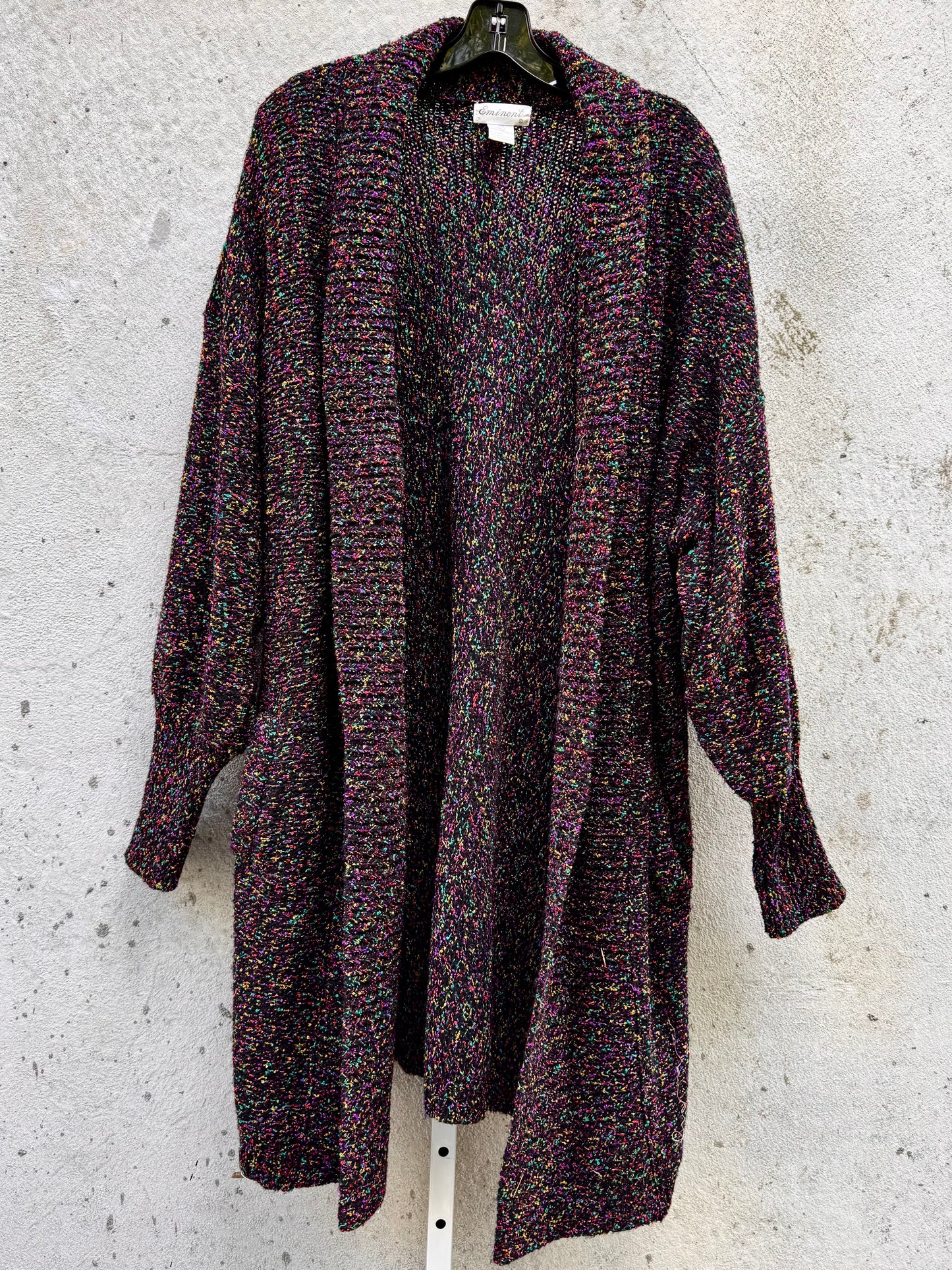 1980s Multicolor Black Sweater Cardigan