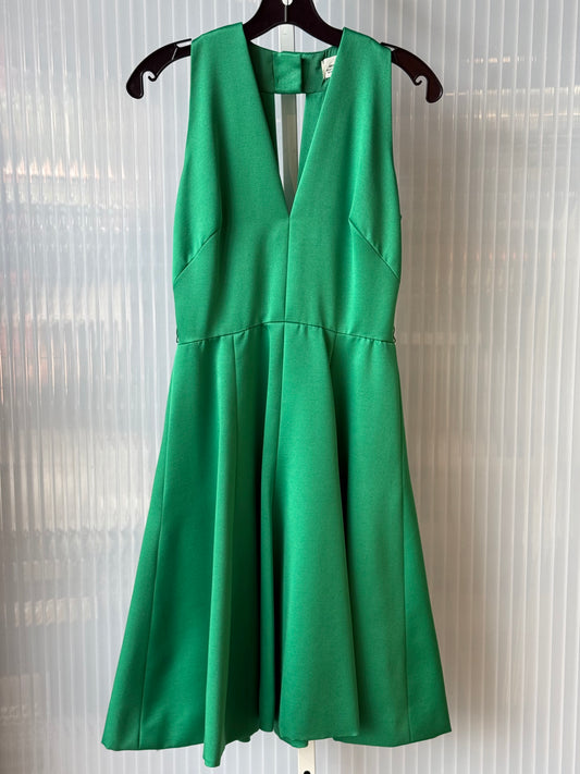 1970s Simple Green Sleeveless Disco Dress
