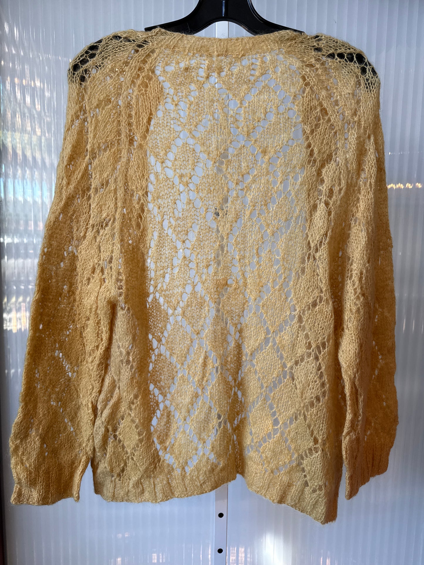 1970s Yellow Crochet Cardigan