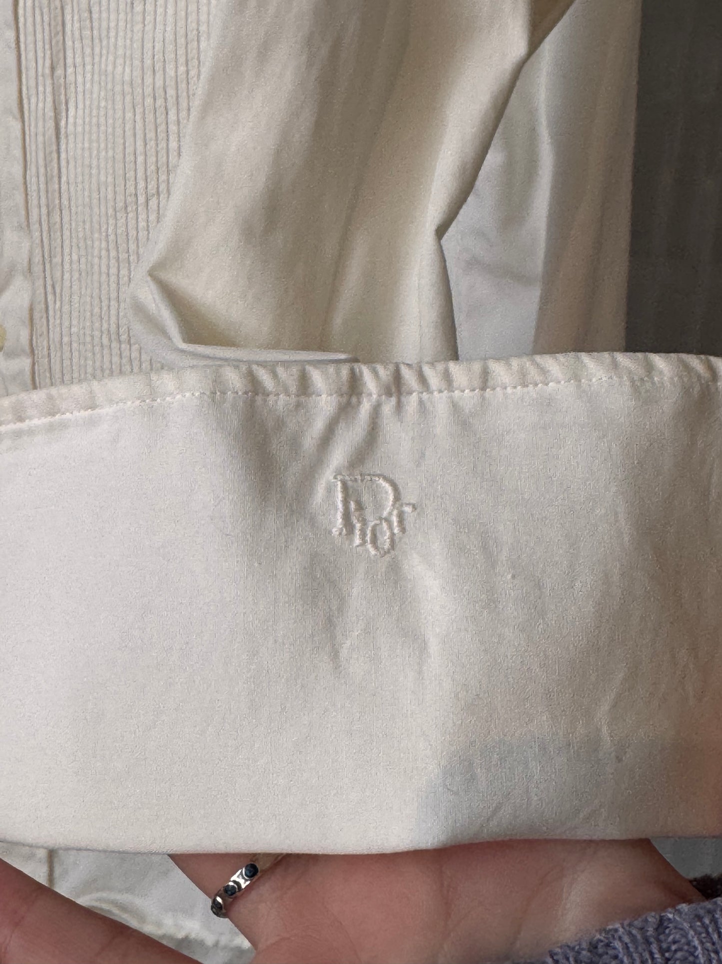 1980s White Dior Tuxedo Shirt