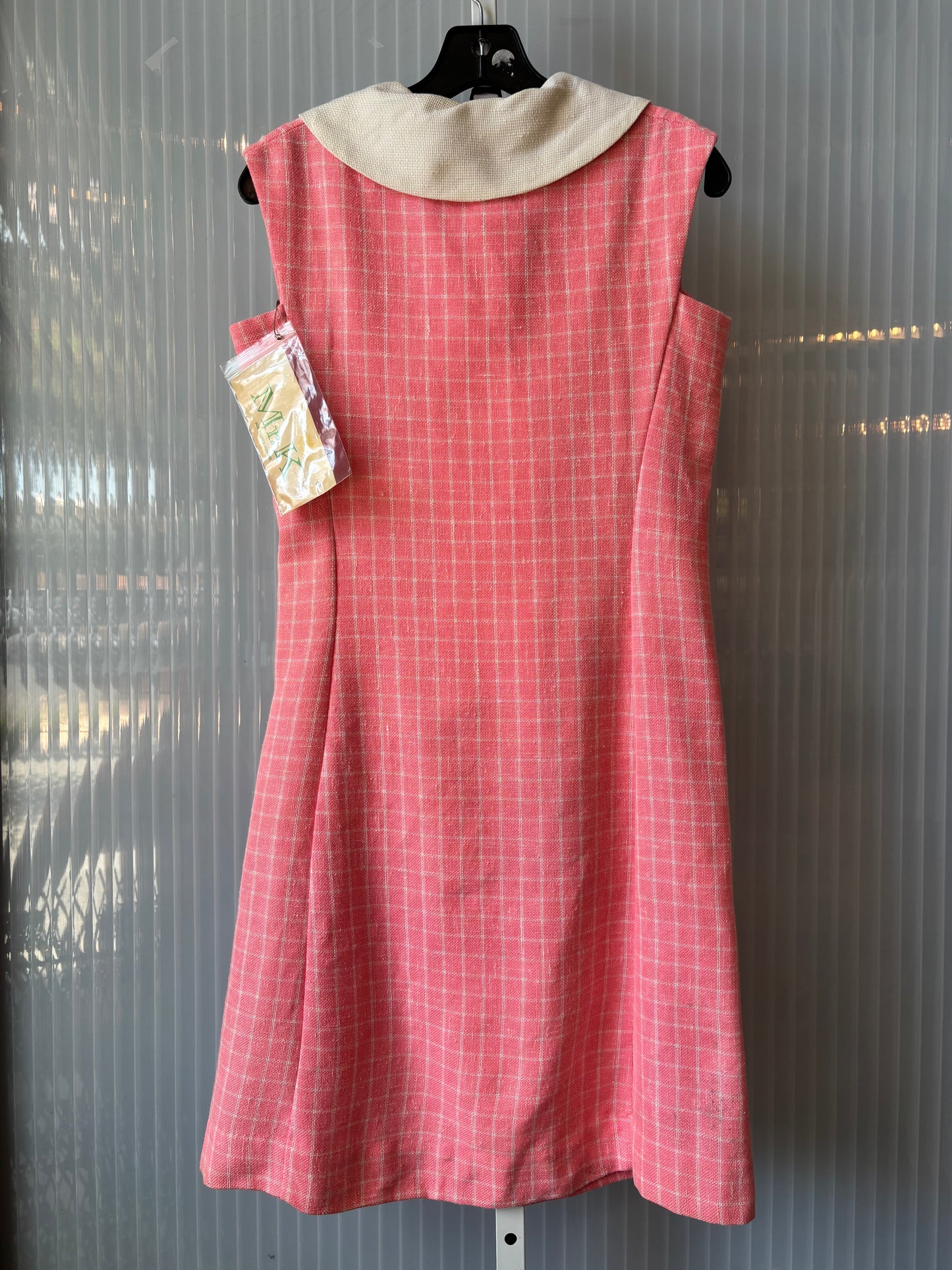 1960s Pink and White Checked Mod Dress