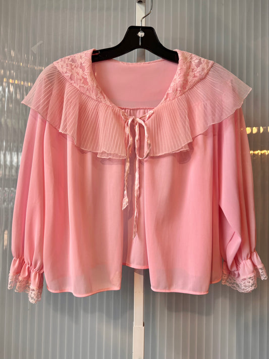 1960s Pink Frilly Bed Jacket