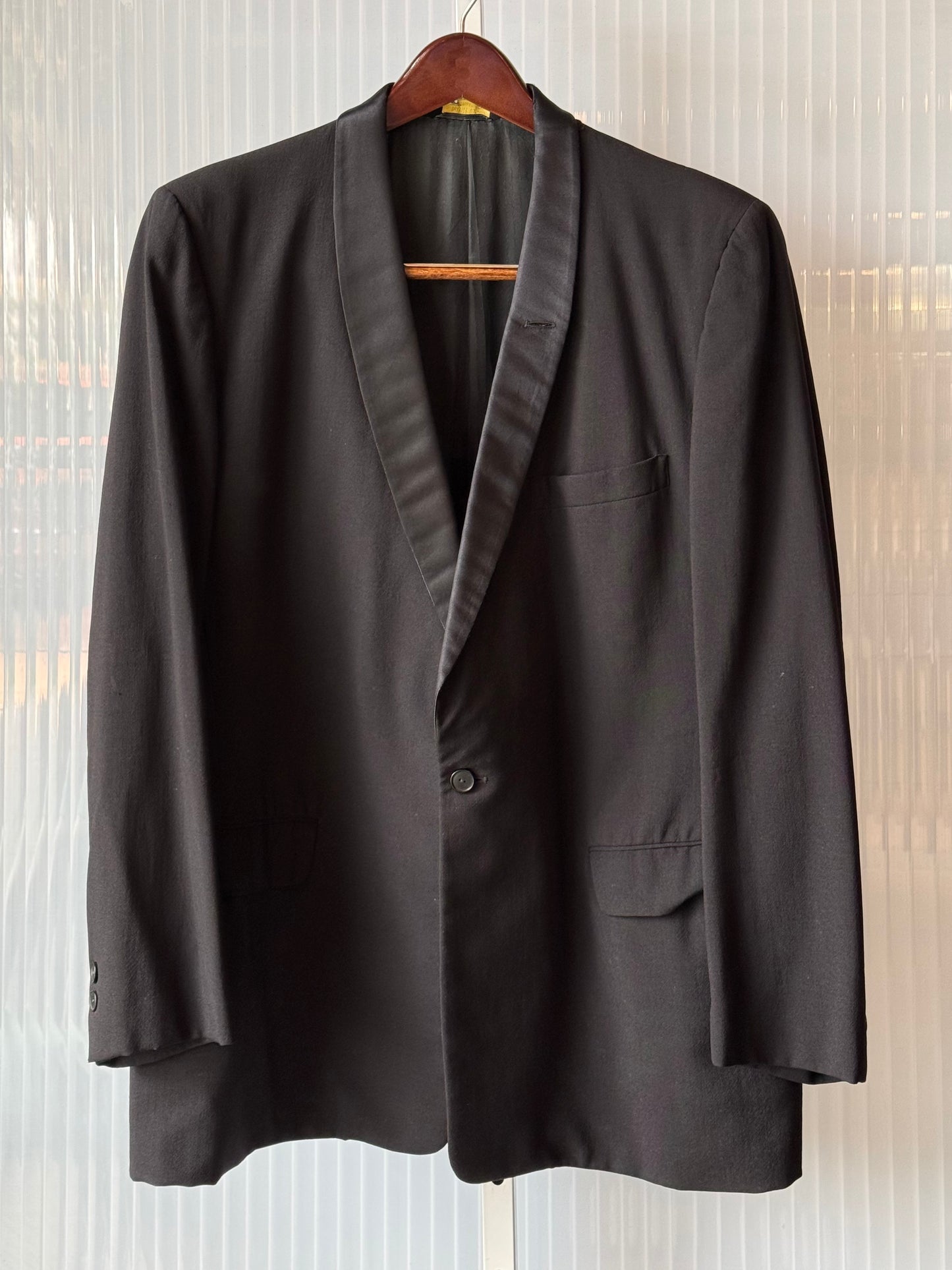 1990s Classic Black Tuxedo Set w/ Satin Lapel