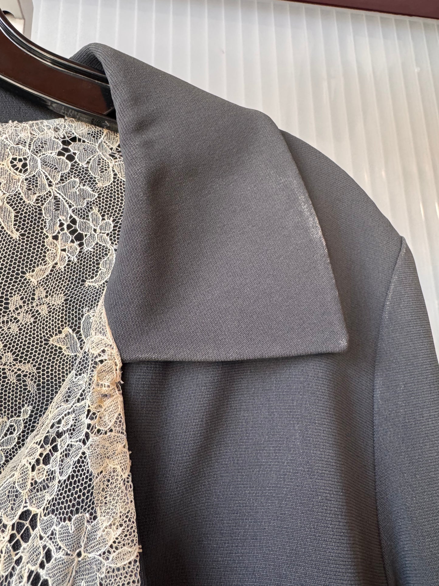 1940s Dark Forest Green Double Breasted Lace-Lined Blazer