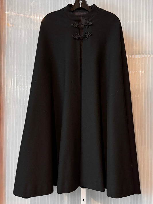 1960s Black Cape with Frog Closures