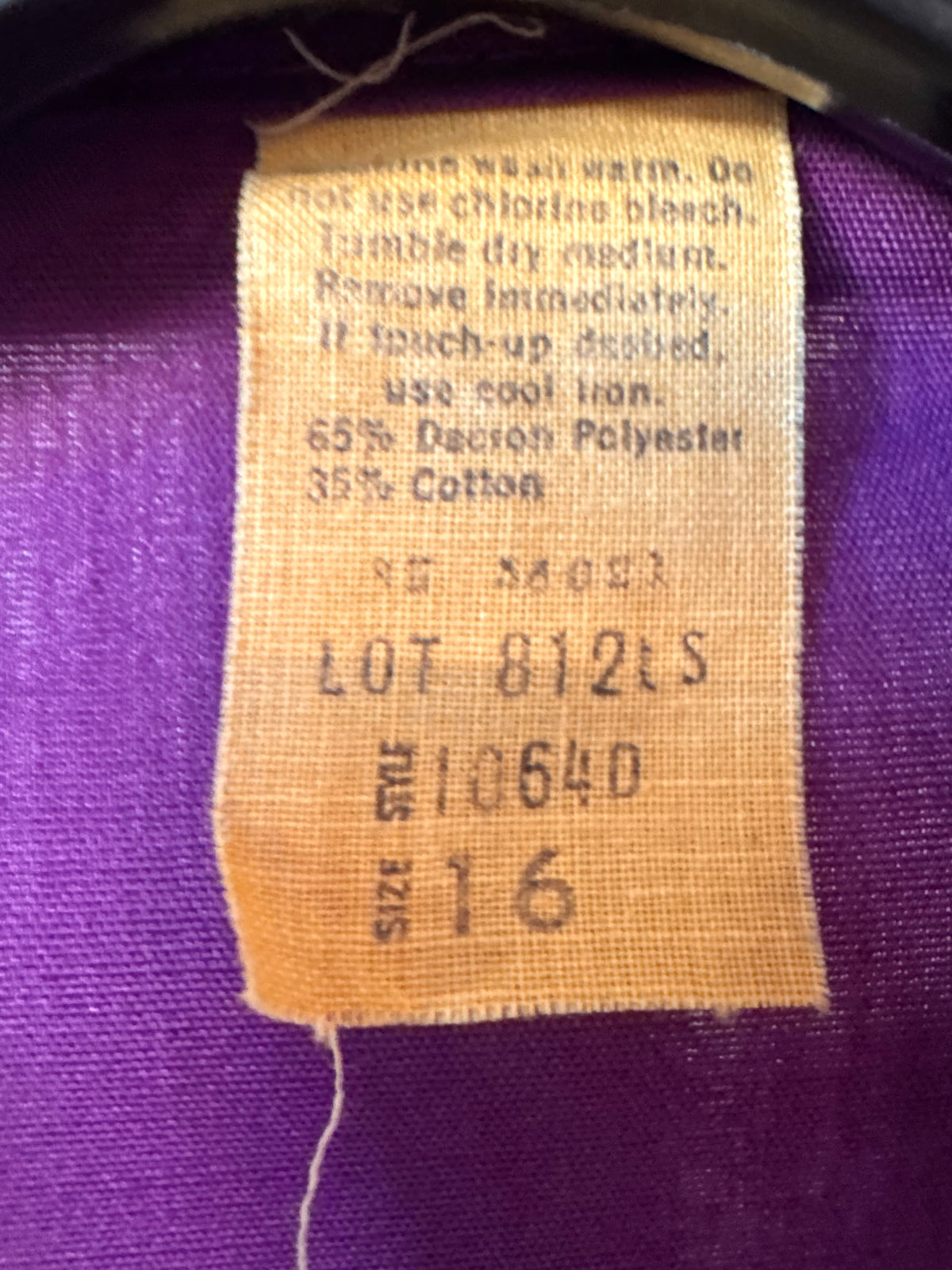 1970s Purple & White-Overstitch Shacket